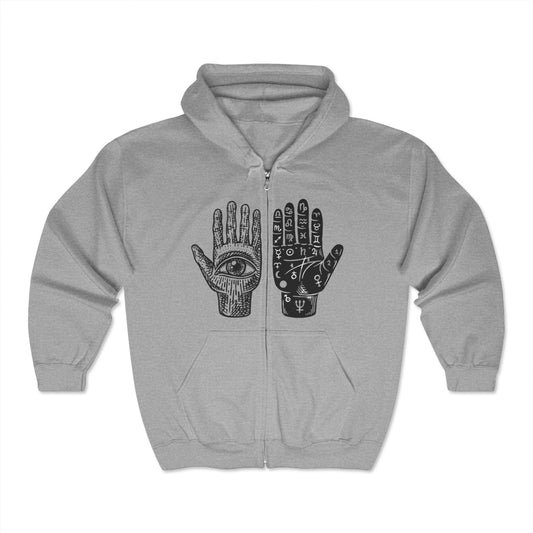 Palmistry Hands ZipUp Hoodie